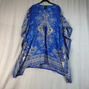 PRIYA Swimsuit Coverup Adjustable Waist Blue with Sequence One Size